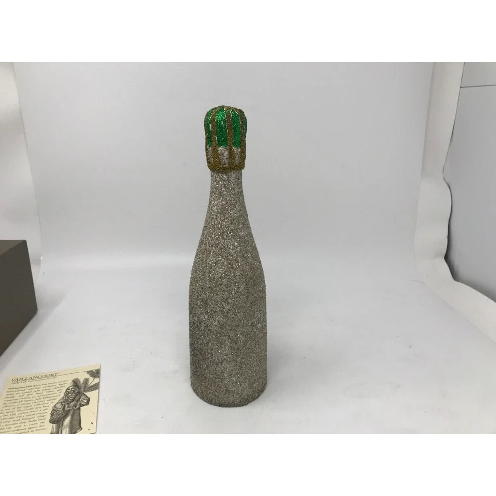 Vaillancourt Folk Art Renaissance Glitter Grey Alcohol Bottle Decoration 2012